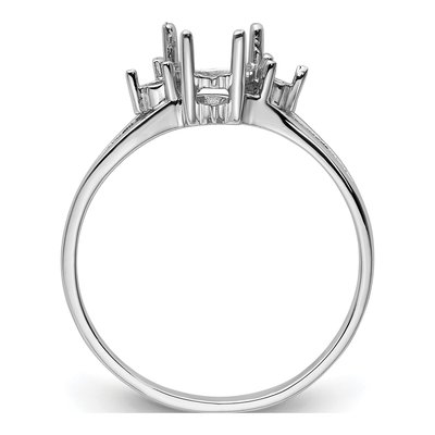 14K White Gold Round Pear Gems Ring Mounting – view 3