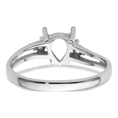 14K White Gold Round Pear Gems Ring Mounting – view 4