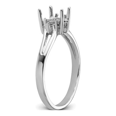 14K White Gold Round Pear Gems Ring Mounting – view 5