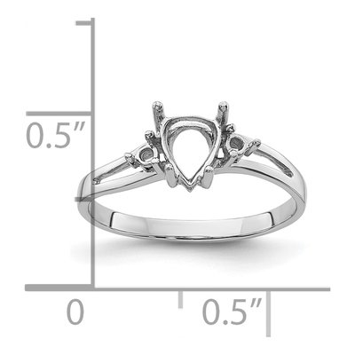 14K White Gold Round Pear Gems Ring Mounting – view 6