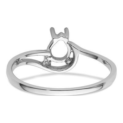 14K White Gold Pear Ring Mounting – view 4