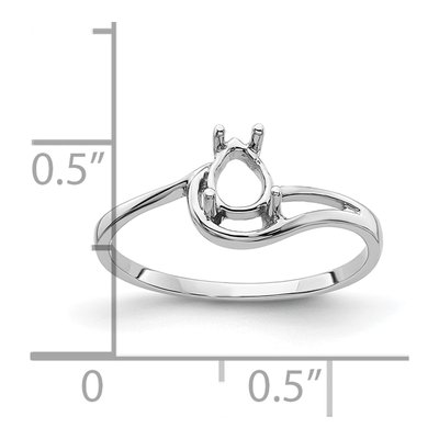 14K White Gold Pear Ring Mounting – view 6