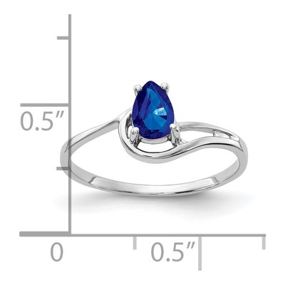 14K White Gold Sapphire Pear Ring – view 2