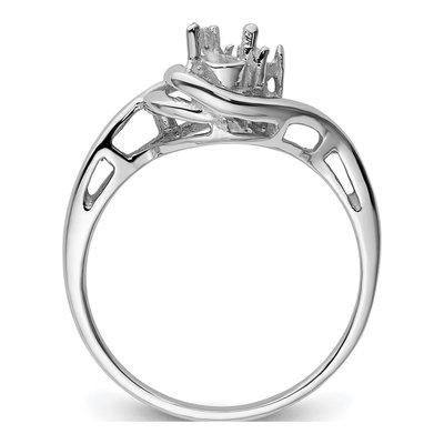 14K White Gold Diamond Pear Ring Mounting – view 3