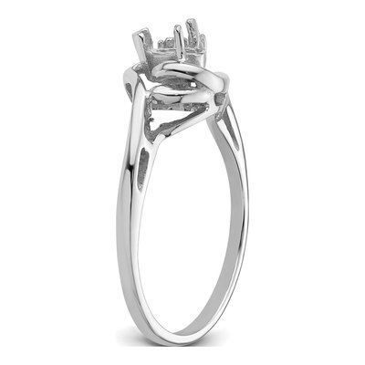 14K White Gold Diamond Pear Ring Mounting – view 5