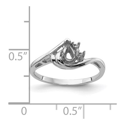 14K White Gold Diamond Pear Ring Mounting – view 6
