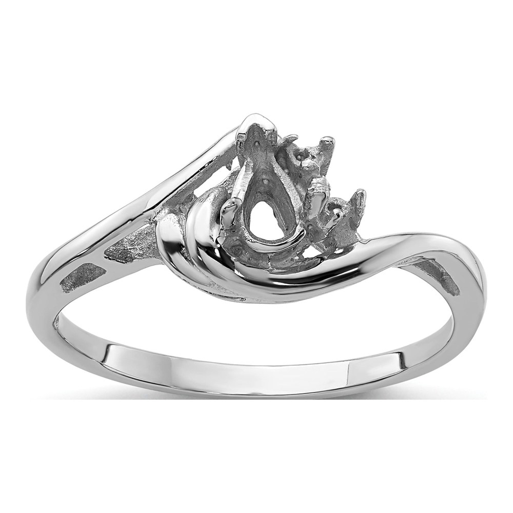 14K White Gold Diamond Pear Ring Mounting