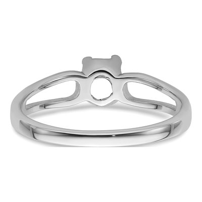 14K White Gold Oval Ring Mounting – view 3