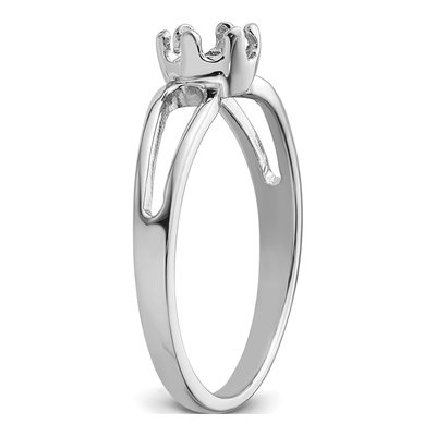 14K White Gold Oval Ring Mounting – view 4