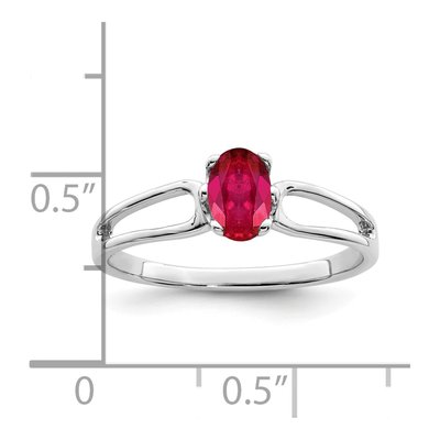 14K White Gold Ruby Oval Ring – view 2