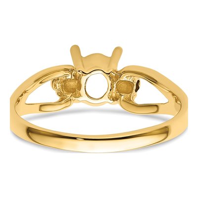 14K Yellow Gold Oval Ring Mounting – view 4