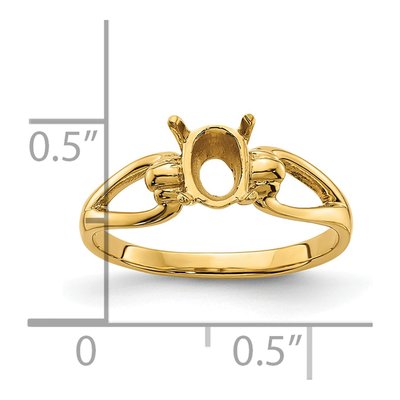 14K Yellow Gold Oval Ring Mounting – view 6