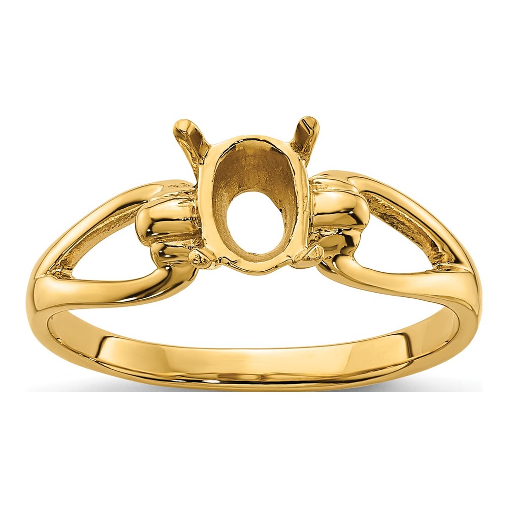 14K Yellow Gold Oval Ring Mounting