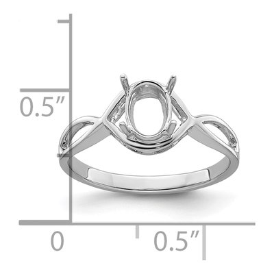 14K White Gold Ring Mounting – view 6