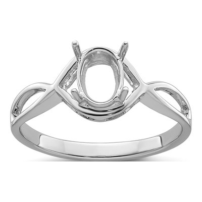 14K White Gold Ring Mounting