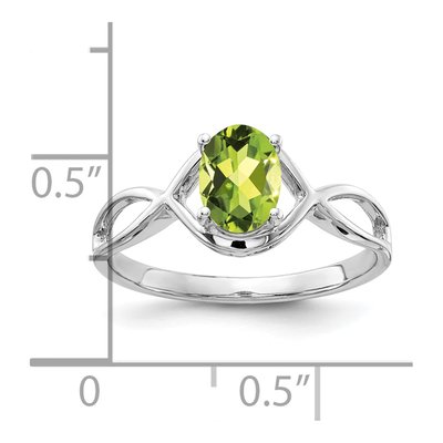 14K White Gold Peridot Oval Ring – view 2
