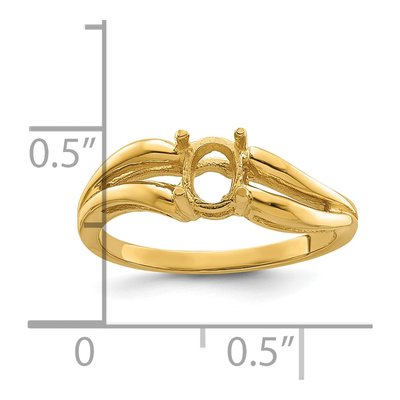 14K Yellow Gold Oval Ring Mounting – view 6