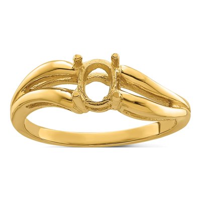 14K Yellow Gold Oval Ring Mounting
