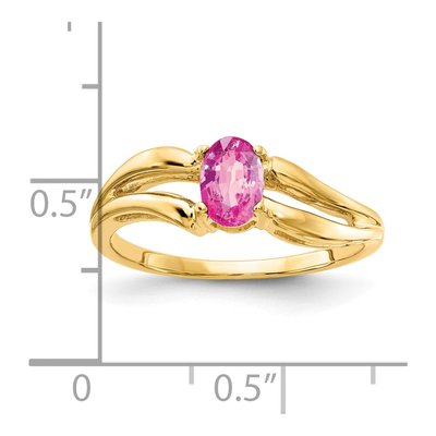 14K Yellow Gold Sapphire Oval Ring – view 2