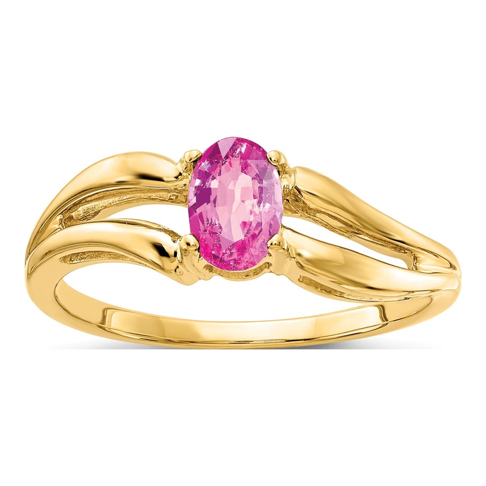 14K Yellow Gold Sapphire Oval Ring