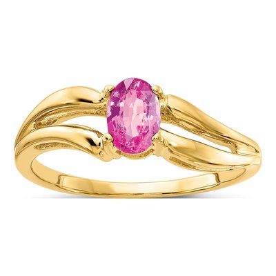 14K Yellow Gold Sapphire Oval Ring