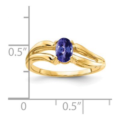 14K Yellow Gold Tanzanite Oval Ring – view 2