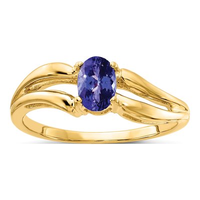 14K Yellow Gold Tanzanite Oval Ring