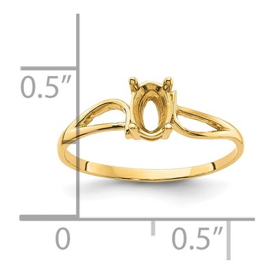14K Yellow Gold Oval Ring Mounting – view 6