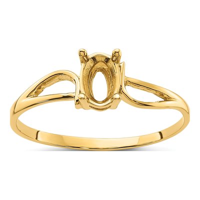 14K Yellow Gold Oval Ring Mounting