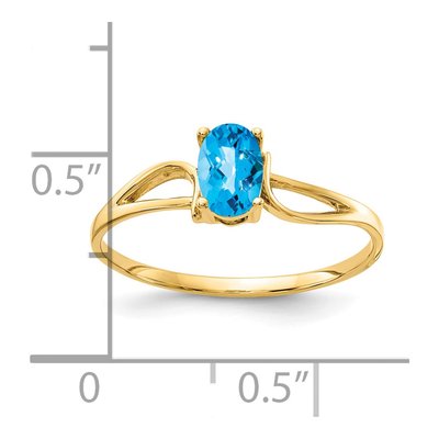 14K Yellow Gold Swiss Blue Topaz Checkerboard Ring – view 2