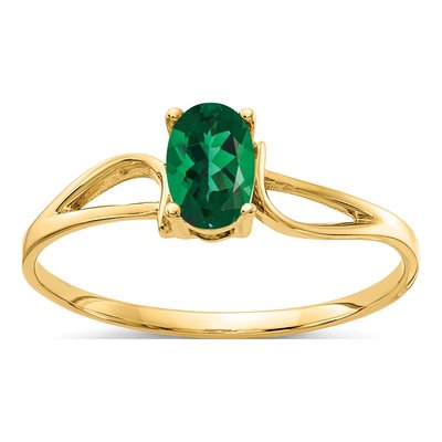 14K Yellow Gold Lab-Created Helenite St Helens Ring