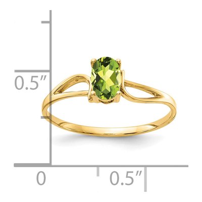 14K Yellow Gold Peridot Oval Ring – view 2