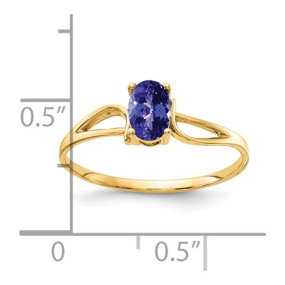 14K Yellow Gold Tanzanite Oval Ring – view 2