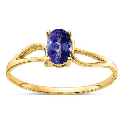 14K Yellow Gold Tanzanite Oval Ring