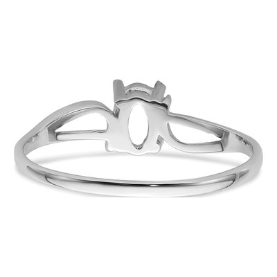 14K White Gold Oval Ring Mounting – view 4