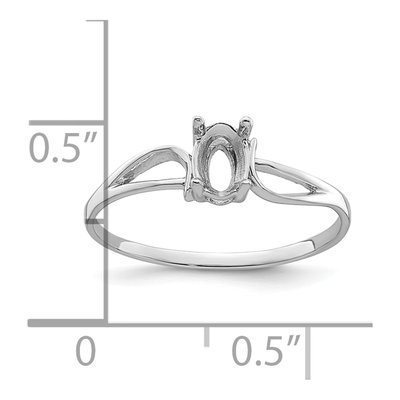 14K White Gold Oval Ring Mounting – view 6