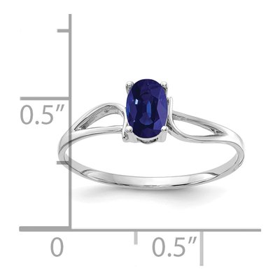 14K White Gold Sapphire Oval Ring – view 2