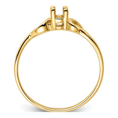 14K Yellow Gold Oval Knot Ring Mounting – view 3