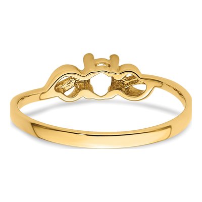 14K Yellow Gold Oval Knot Ring Mounting – view 4