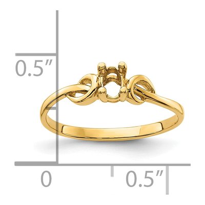 14K Yellow Gold Oval Knot Ring Mounting – view 6