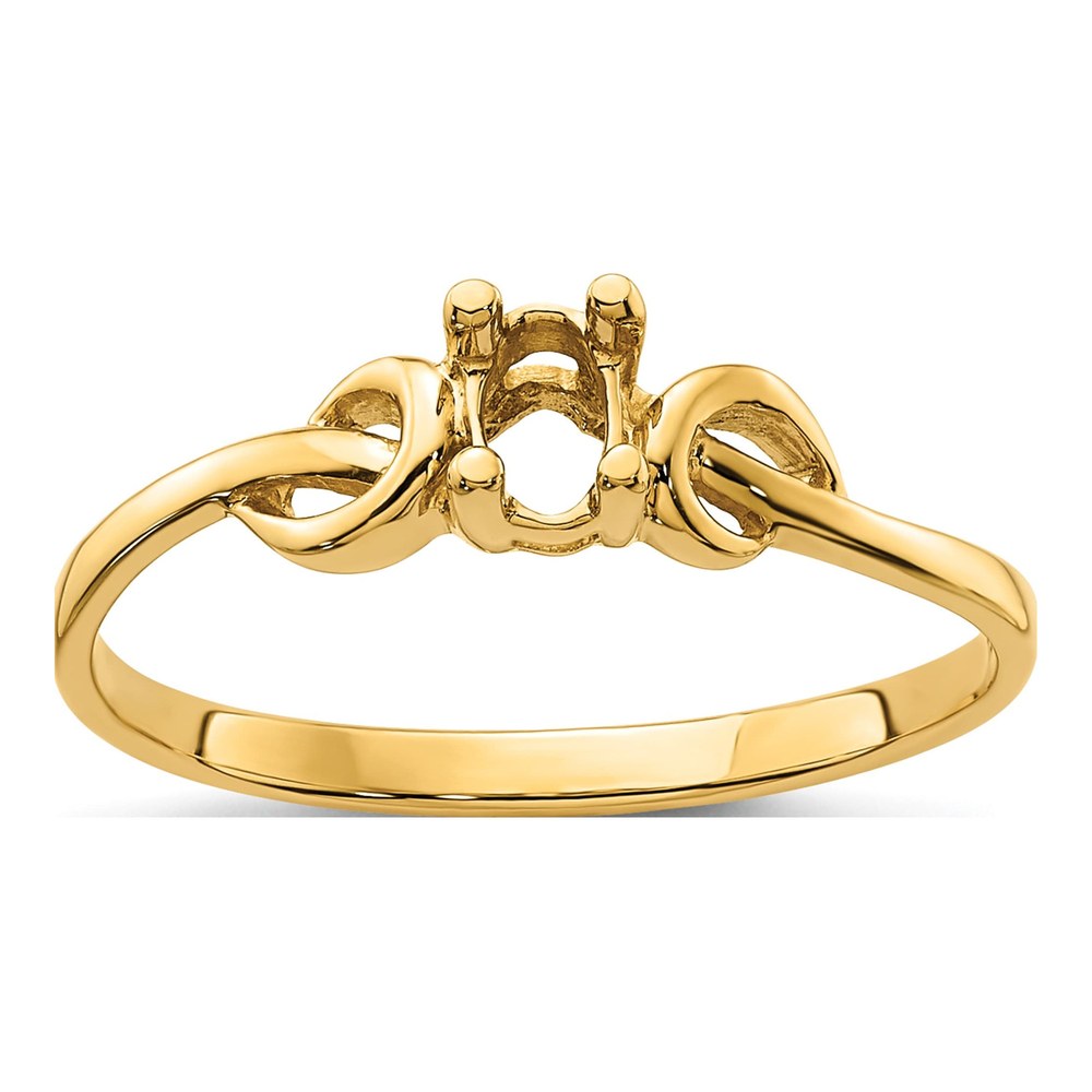 14K Yellow Gold Oval Knot Ring Mounting