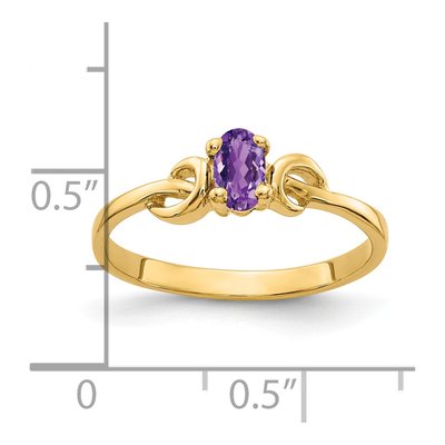 14K Yellow Gold Amethyst Oval Knot Ring – view 3