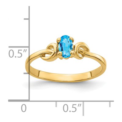 14K Yellow Gold Swiss Blue Topaz Knot Ring – view 2