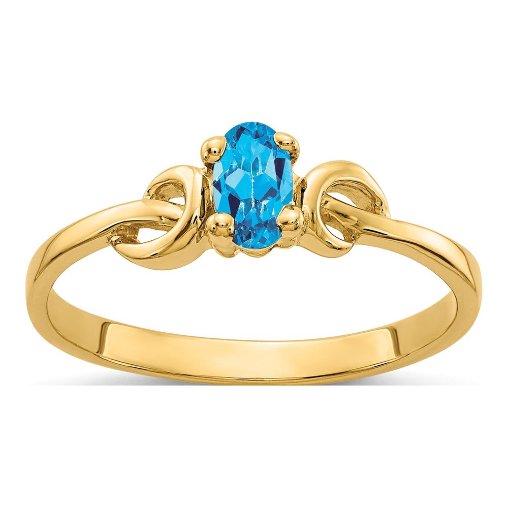 14K Yellow Gold Swiss Blue Topaz Knot Ring
