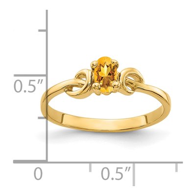 14K Yellow Gold Citrine Oval Knot Ring – view 2