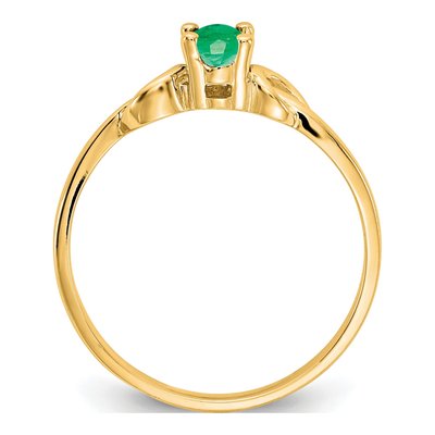 14K Yellow Gold Emerald Oval Knot Ring – view 2