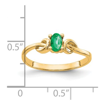 14K Yellow Gold Emerald Oval Knot Ring – view 3