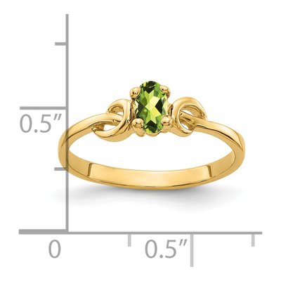 14K Yellow Gold Peridot Oval Knot Ring – view 2