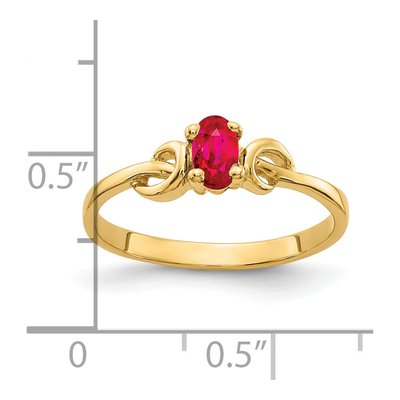 14K Yellow Gold Ruby Oval Knot Ring – view 2