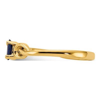 14K Yellow Gold Sapphire Knot Ring – view 3